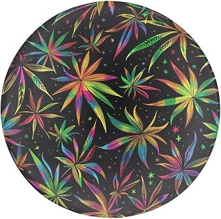 Colorful Weed Funny Fridge Magnet Round Glass Strong Magnetic Refrigerator Stickers Fridges Decoration for Home Office 1/2/4 PCS 1.6"
