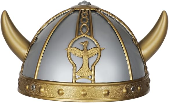 Servllcell Viking Helmet with Horns for Adult,Plastic Norse Barbarian Warrior Hat Medieval Viking Costume,Halloween Hat Eagle