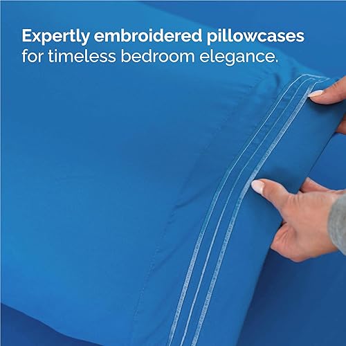 Miniatura 6 de Juego de sábanas de 3 piezas de tamaño individual XL, cómodo, transpirable y refrescante, ropa de cama de lujo de hotel para mujeres, hombres,