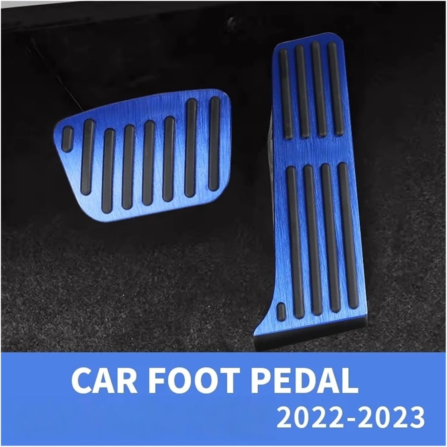 Car Pedal Pads Compatible With Toyota BZ4X Subaru Solterra EA10 2022 2023 Foot Pedals Alumium Non-slip Cover Brake Pedalboard Accessories(2pcs Blue AT)