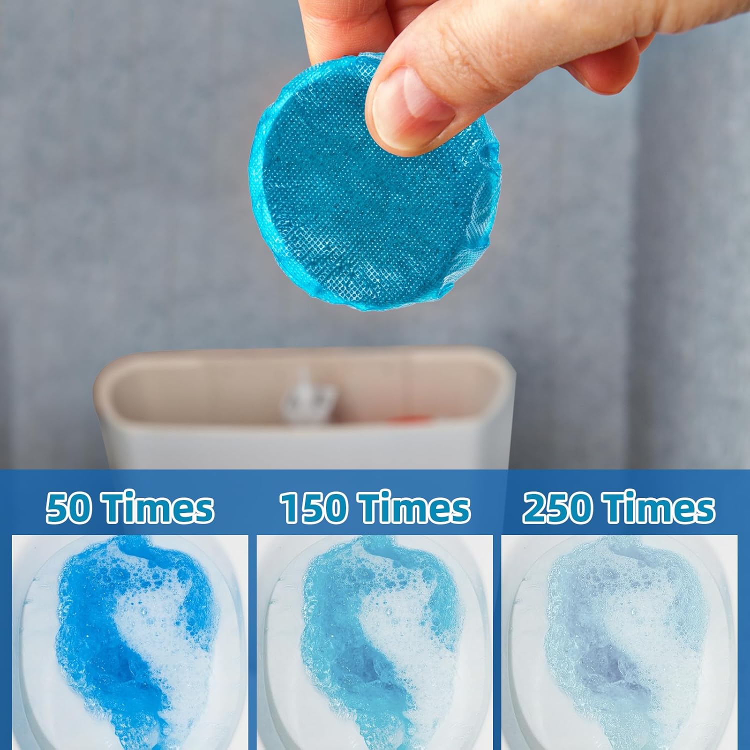 G · PEH Toilet Blue Cleaner Tablets: 108 Pack Automatic Toilet Bowl Cleaner Tablets, Multipurpose Bathroom Cleaners Drop in Tank for Bathroom Freshening Smell & Effective Cleaning
