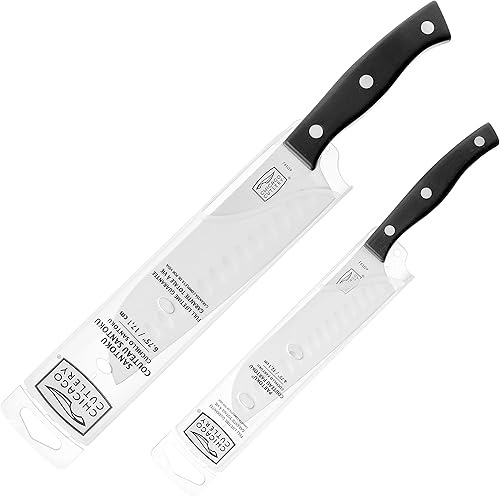 Miniatura 2 de Chicago Cutlery Juego de 4 cuchillos para carne de 4-1/2 pulgadas, juego de 4 cuchillos para carne con asas de madera y cuchillas afiladas de acero