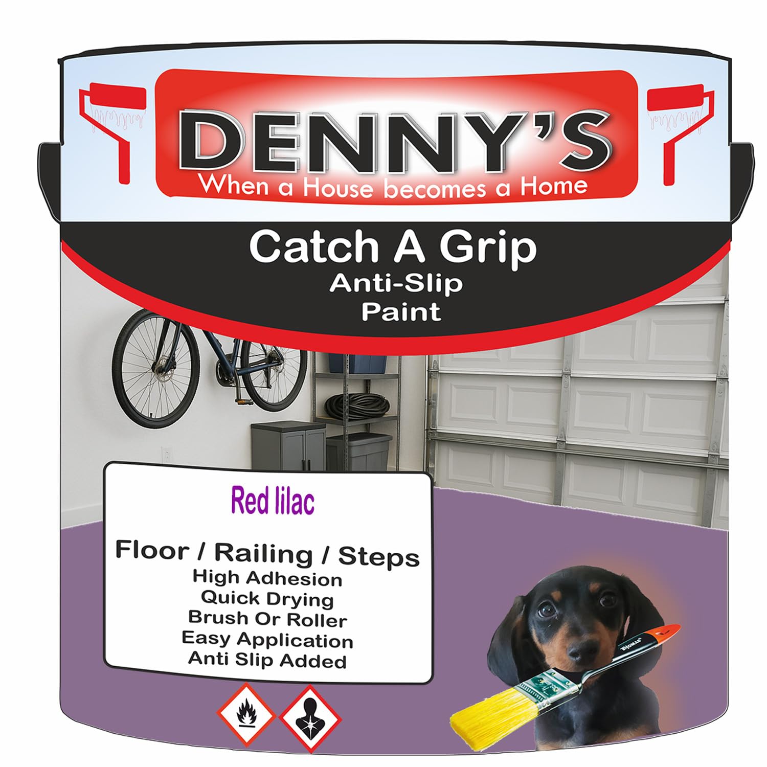 SCOOBYS PAINTS BACK IN THE MIX Catch A Grip Anti Slip Floor Paint – Non Slip Coating for Steps, Railings & Garages – 170 Colours, High Adhesion, Quick Dry, Multiple Sizes (Red lilac, 2.5 Litre Tin)