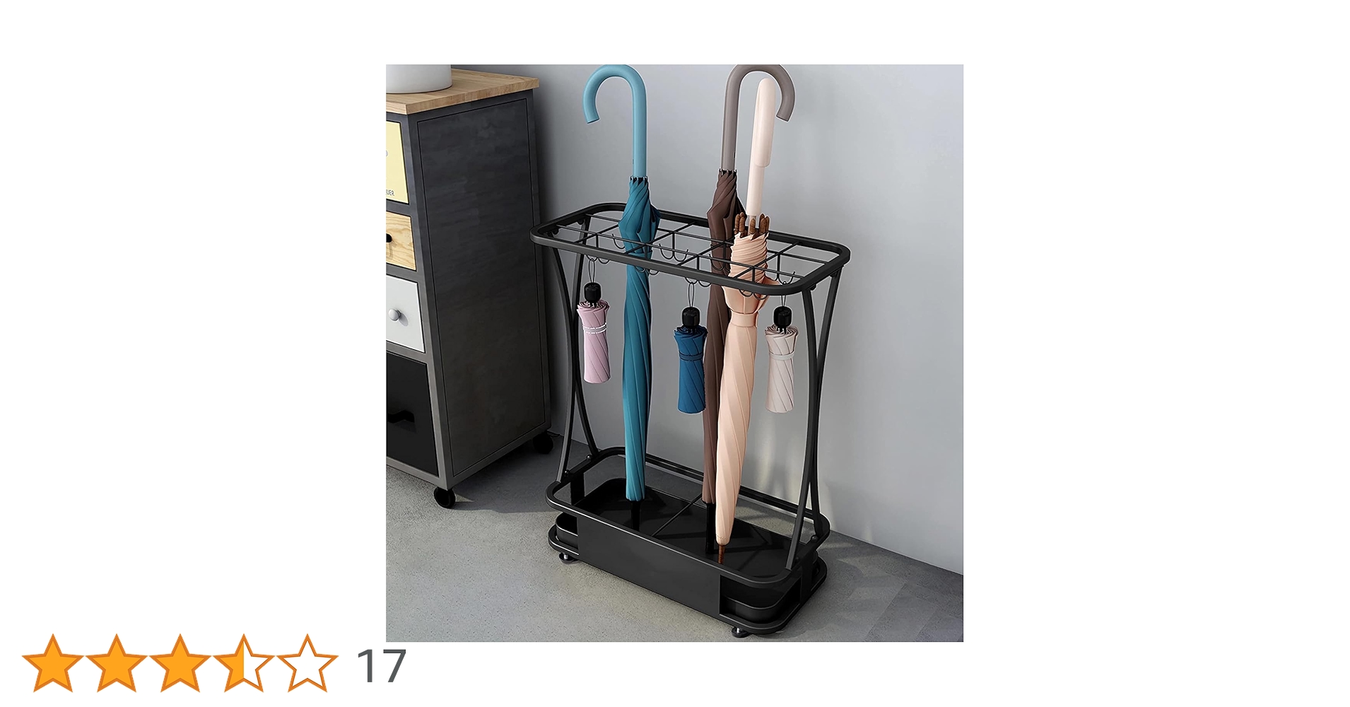 スリム傘立て - 安定性抜群、着脱式水受け皿、折り畳み傘用フック Amazon｜白 防水 おしゃれ傘立て 外置き 大容量 5本 着脱式水