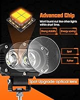 Vista 5 de UNI-SHINE Z4F+69 Luces LED Cubo Pod de 4 Pulgadas con Soporte de Abrazadera Universal, Luces de Conducción Todoterreno y Antiniebla para Camión