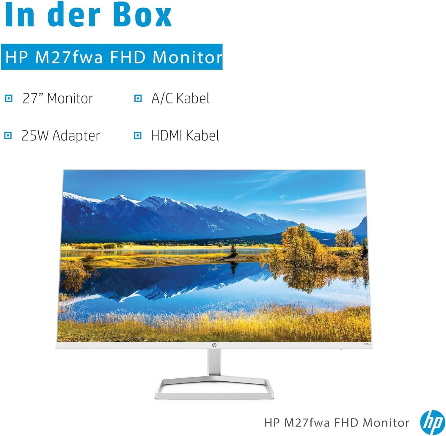 HP M27fwa Monitor - 27 Zoll Bildschirm, Full HD IPS Display, 75Hz