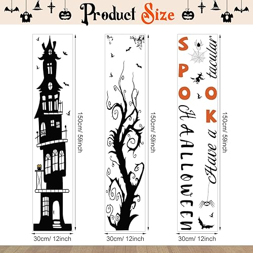Miniatura 9 de Calcomanías de pared de Halloween, decoración del hogar, murciélagos, castillo antiguo, decoración del hogar, arte de pared extraíble para