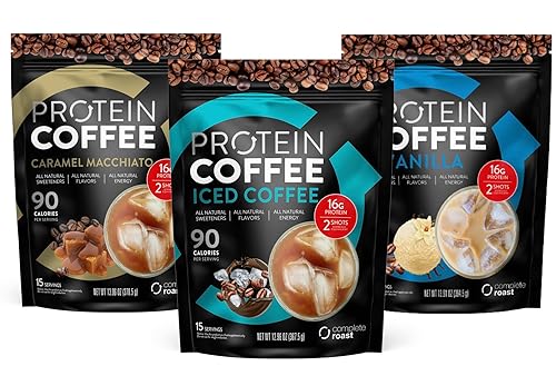 Paquete completo de 3 tostados + coctelera - Macchiato de caramelo, café helado y vainilla (Macchiato de caramelo, café helado, mantequilla de maní)