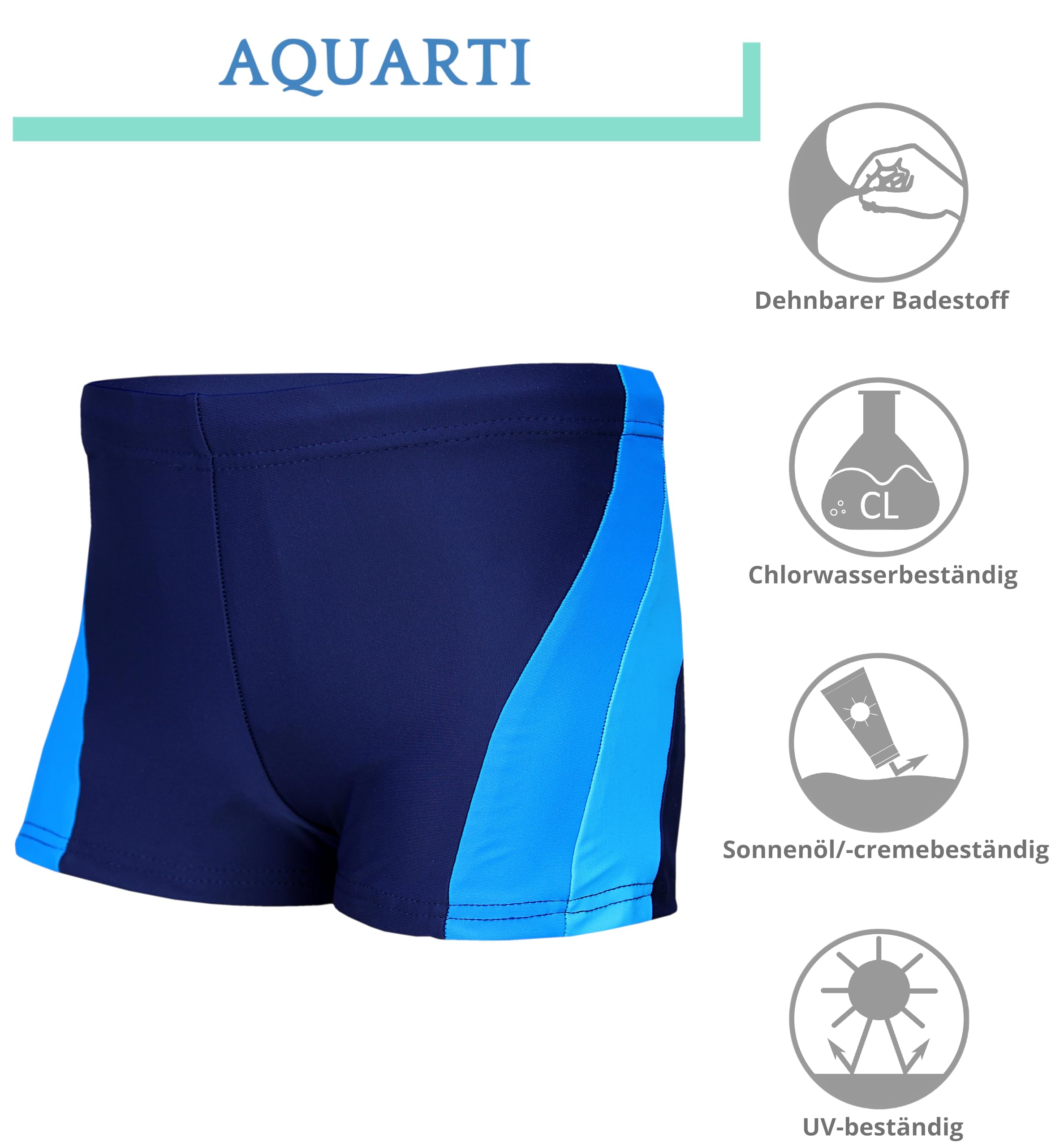 Aquarti Maillot de Bain Garçon – Short de Bain Garçon avec Cordon, Séchage Rapide, Boxer de Bain Enfant