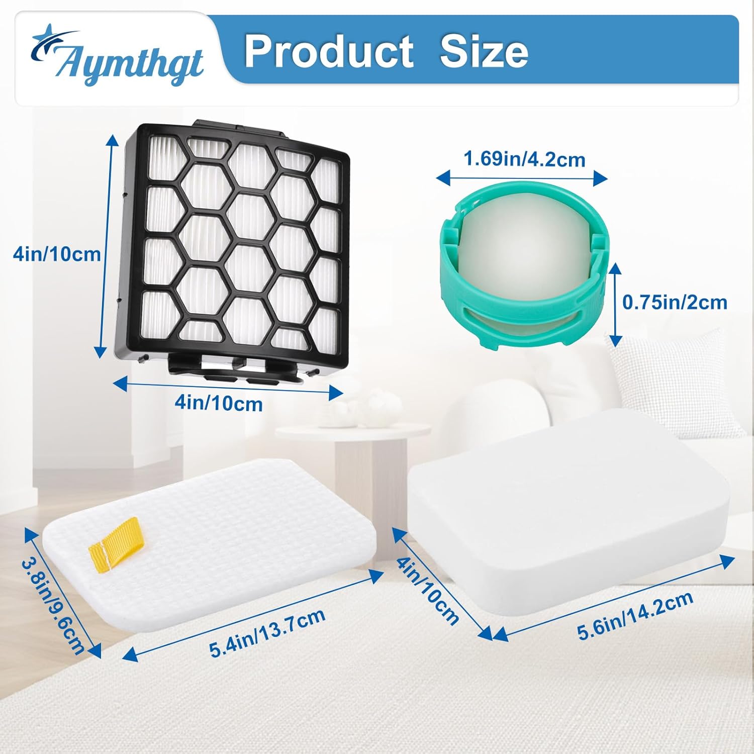 ZU102 Replacement Filter & Odor Neutralizer Cartridges for Shark ZU102 ZU100 Rotator Pet Upright Vacuum,Parts # 1238FT60 & 1239FT60 & 1541FC3000