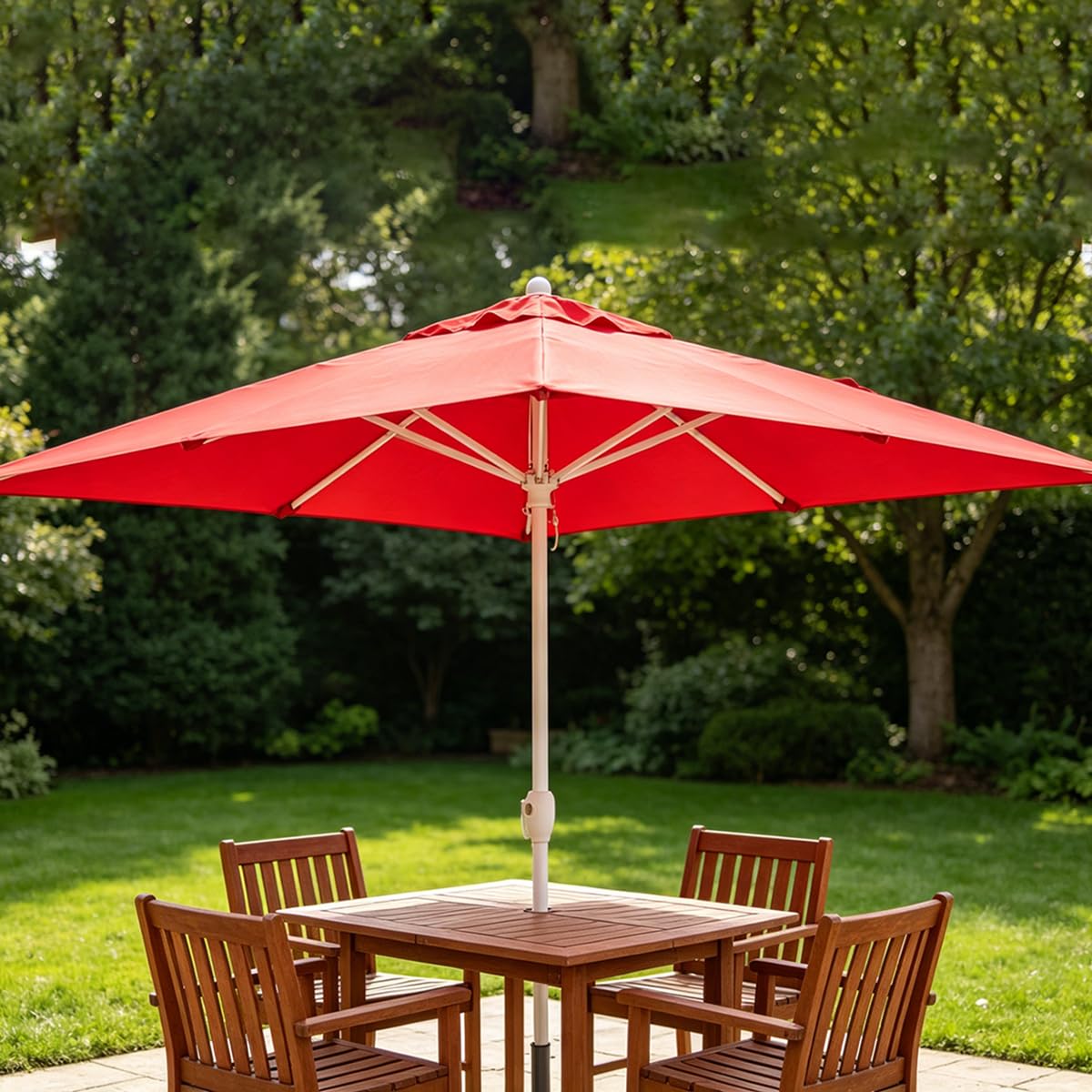 Générique Toile de parasol carrée 250x250 cm 8 bâtons remplacement imperméable jardin terrasse