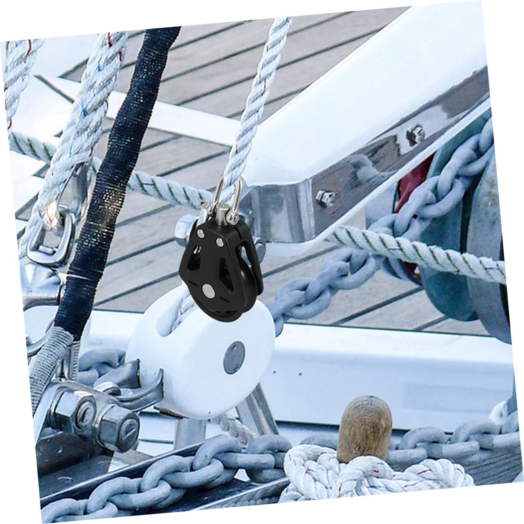 TOYANDONA Poulie Double Rotation Lisse avec Roulement Pivotant en Nylon et Acier Inoxydable 2pcs Réduit la Friction pour Équipement de Gym et Bateau Marin