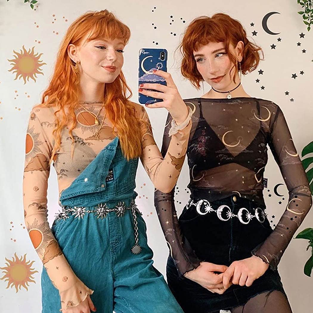 Navoky Moon Star Metal Waist Chain Sun Pendant Belly Belt Body Chains Jewelry Accessories for Women and Girls