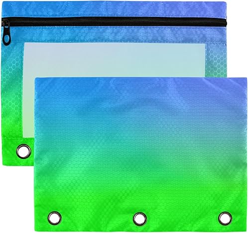 Miniatura 18 de Kcldeci Estuche para lápices para carpeta de 3 anillas, lindo y feliz juego de corgi galés de dibujos animados, paquete de 2 bolsas para lápices