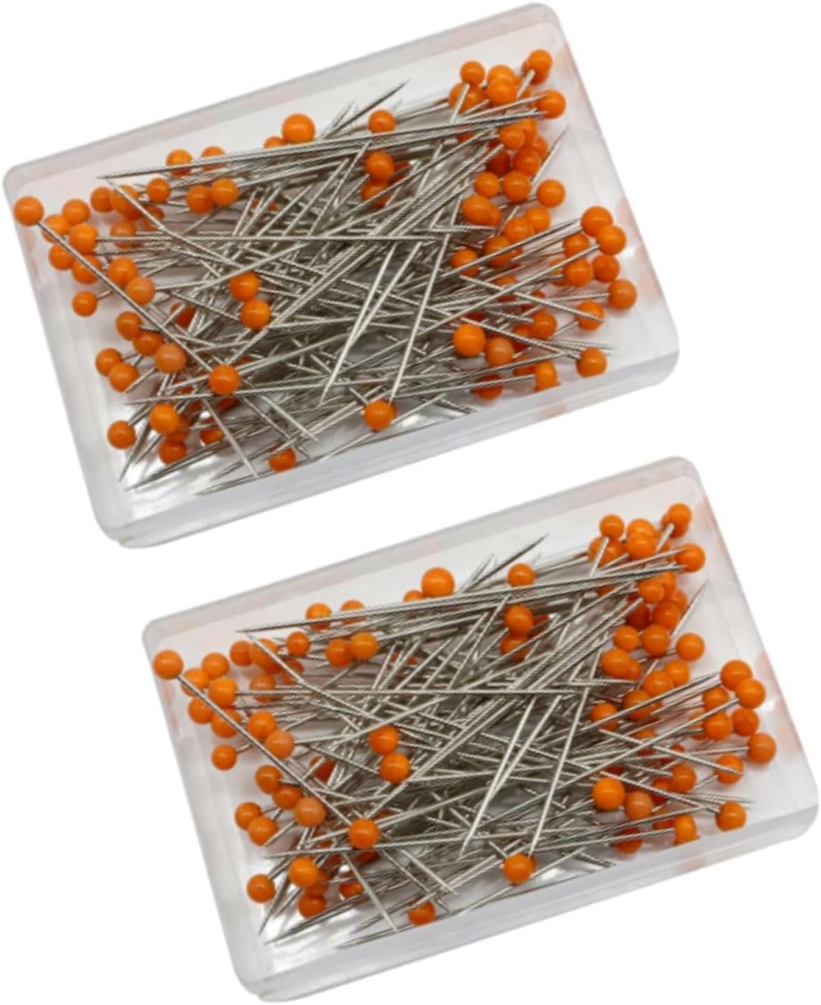 Hdouii Orange 200Pcs Glass Head Sewing Pins | Premium Straight Quilting And Craft Pins For Fabric, Jewelry Diy | Dressmaker With Colored Ball Head