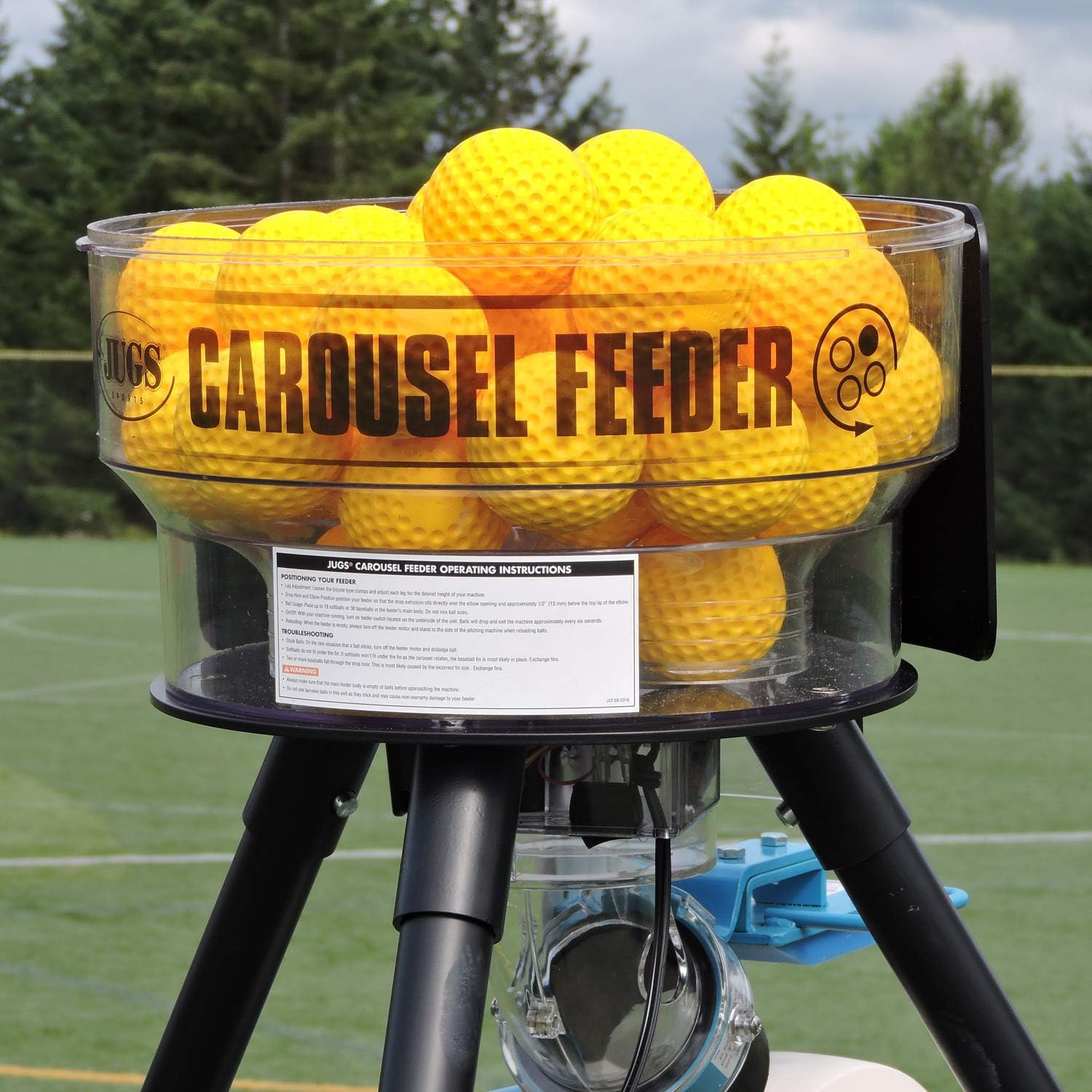 Jugs Carousel Feeder – Hitting on Your own has Never Been Easier. Holds 36 Baseballs or 18 softballs. Releases a Ball Every 6 Seconds.