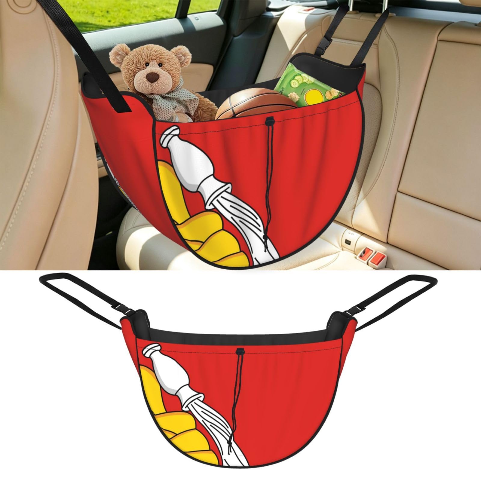 Cntdbu Black Flag Of Voronezh Car Seat Organizer-Backseat Storage Bag For Travel