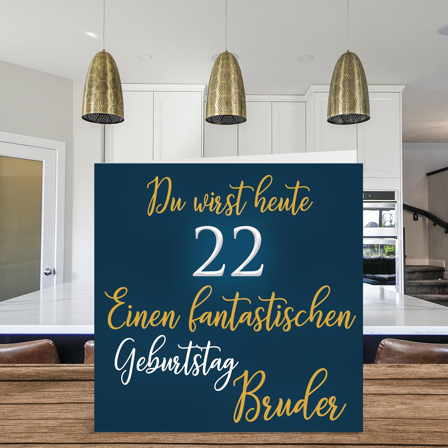 Geburtstagskarte Für Bruder – Vintage-Rotwein-Design Mit Goldfolie, 22,9 X 15,2 Cm