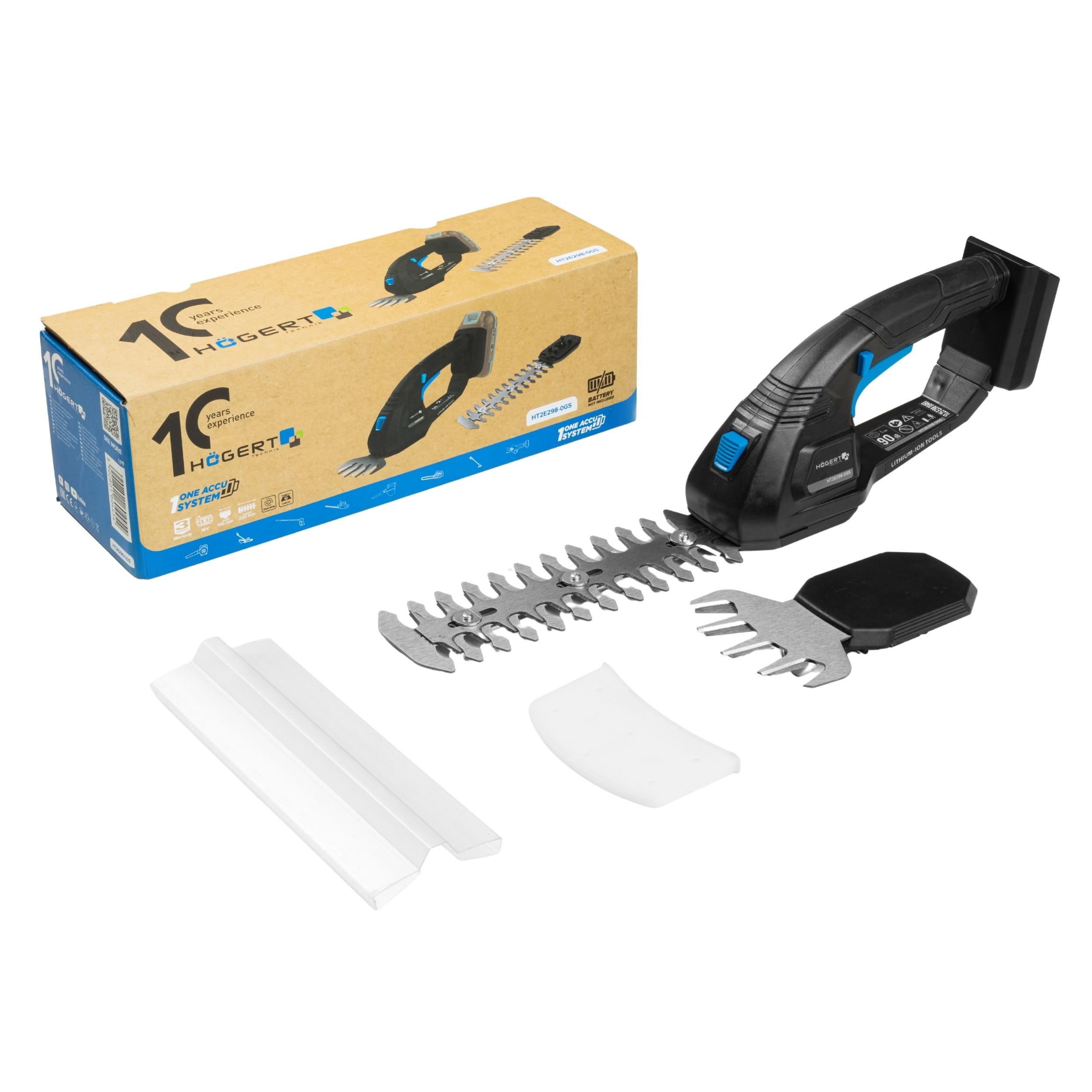 HÖGERT TECHNIK Cisaille à Gazon et Taille-buisson sans Fil 18V, cisaille de Jardin pour Bordures de pelouse, Taille de Forme, Entretien des buissons et des Haies, sans Batterie