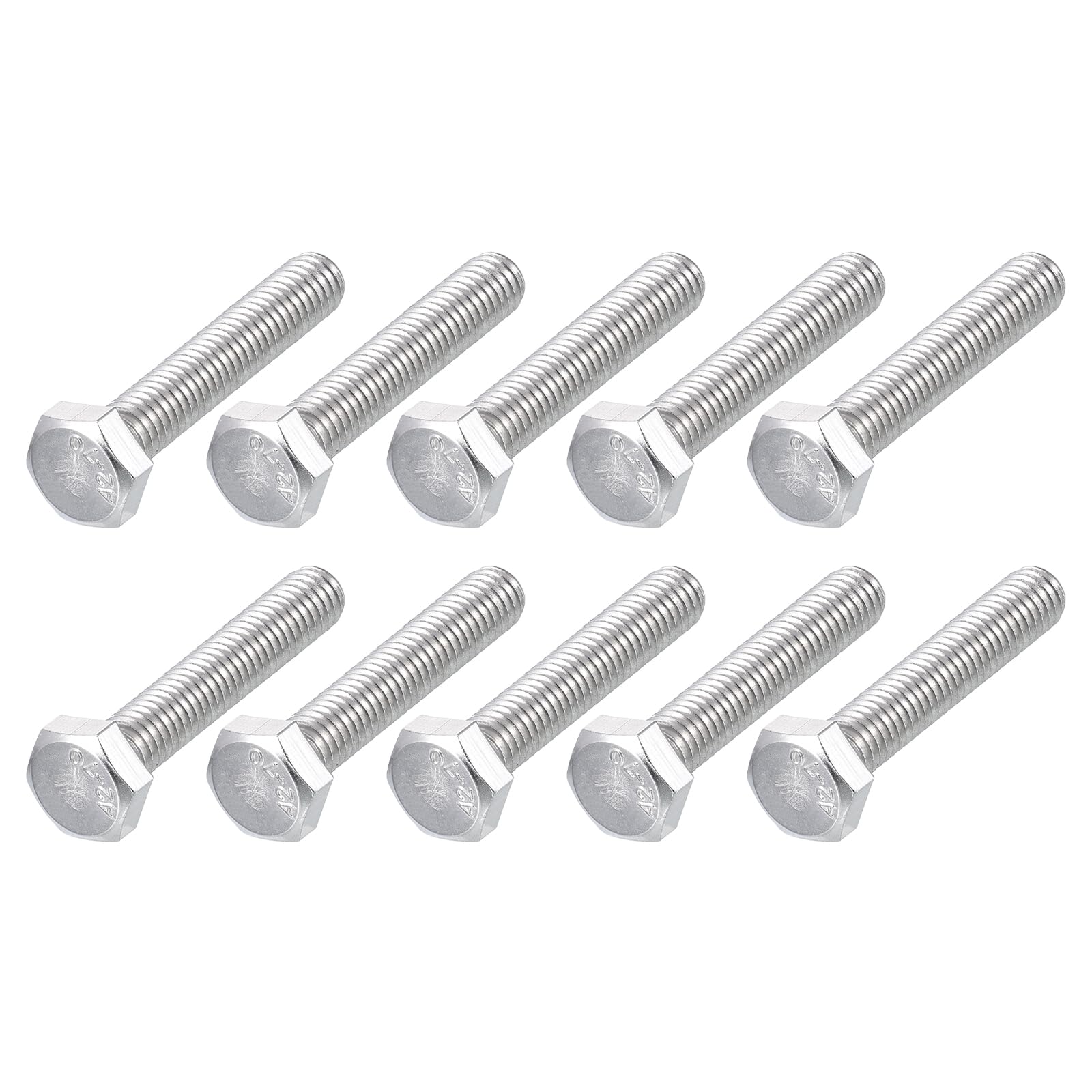 METALLIXITY Hex Bolts (M6-1x35mm) 10Pcs, 304 Stainless Steel Coarse Fully Threaded Hex Head Screw Bolt Machine Screws