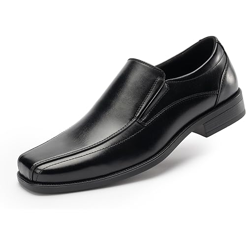 Mens Loafers Slip on Formal Dress Shoes, Microfiber Lined, Square Toe for Work and Casual, Business Oxford Style