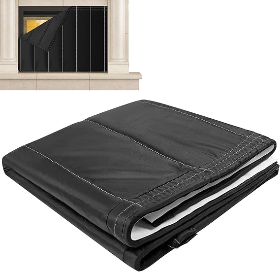 Joyivike Black Fireplace Blocker Blanket 3 SIZES Fireplace Blanket For