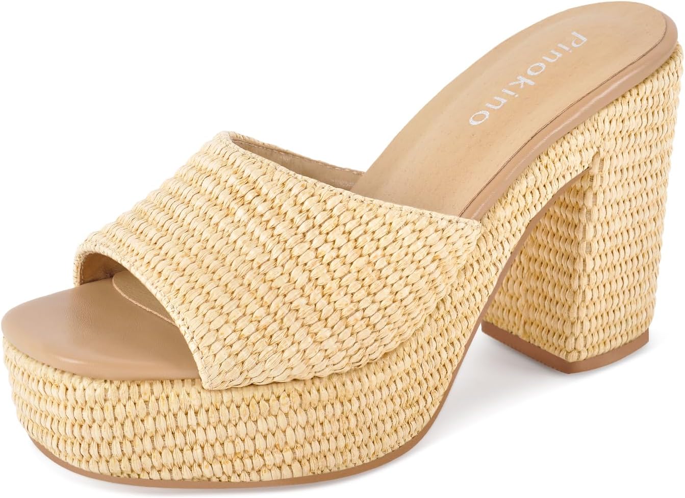 Heeled Platform Sandals for Women 2025 Chunky Espadrille Wedge Summer Beach Sandals Straw Slip On Shoes