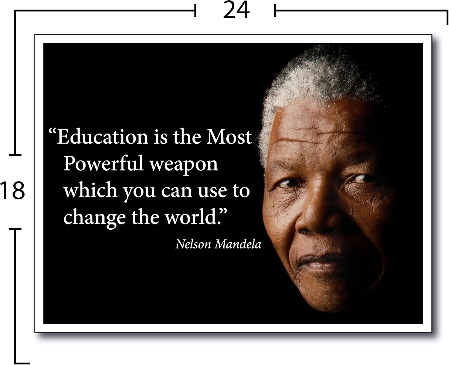 Young N Refined Nelson Mandela quote poster print saying “Education is the most powerful weapon which you can use to change the world (18x24 Fine Paper print)