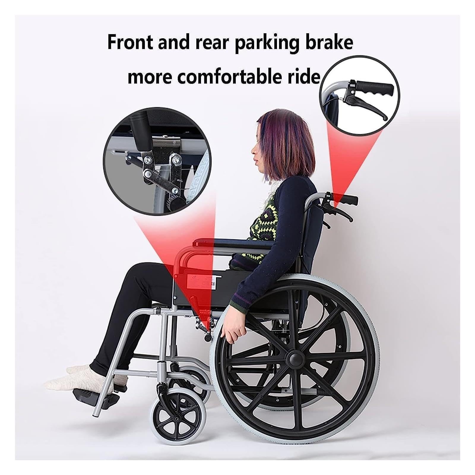 Sedia a rotelle pieghevole, leggera, autospinta, seduta 46 cm