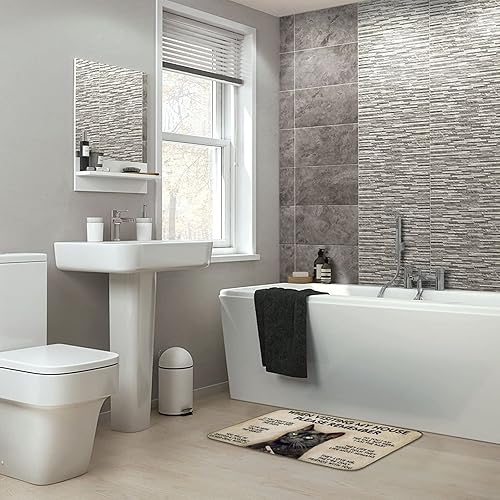 Miniatura 7 de Allijune Felpudo horizontal con texto en inglés When Visiting My House Please Remember Cat, divertido gato, regalo para los amantes de los gatos,