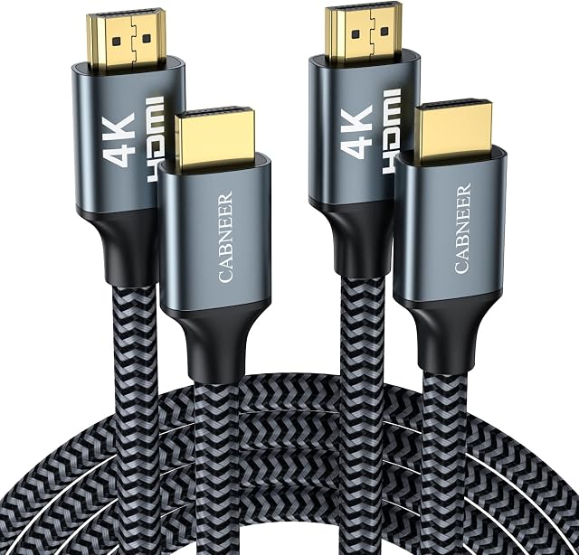 CABNEER 4K HDMI Cable 1.5m 2 Pack, 18Gbps 4K@60Hz High Speed HDMI 2.0 Cable, HDMI 4K Cable Support all HDMI 2.0 Compatible Devices