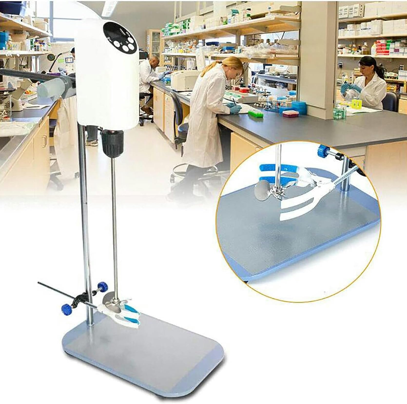Agitador de Cabeza Digital de Laboratorio, agitador eléctrico con Pantalla Digital de Velocidad Constante, Trabajo Continuo a Largo Plazo, para Unidades de investigación científica