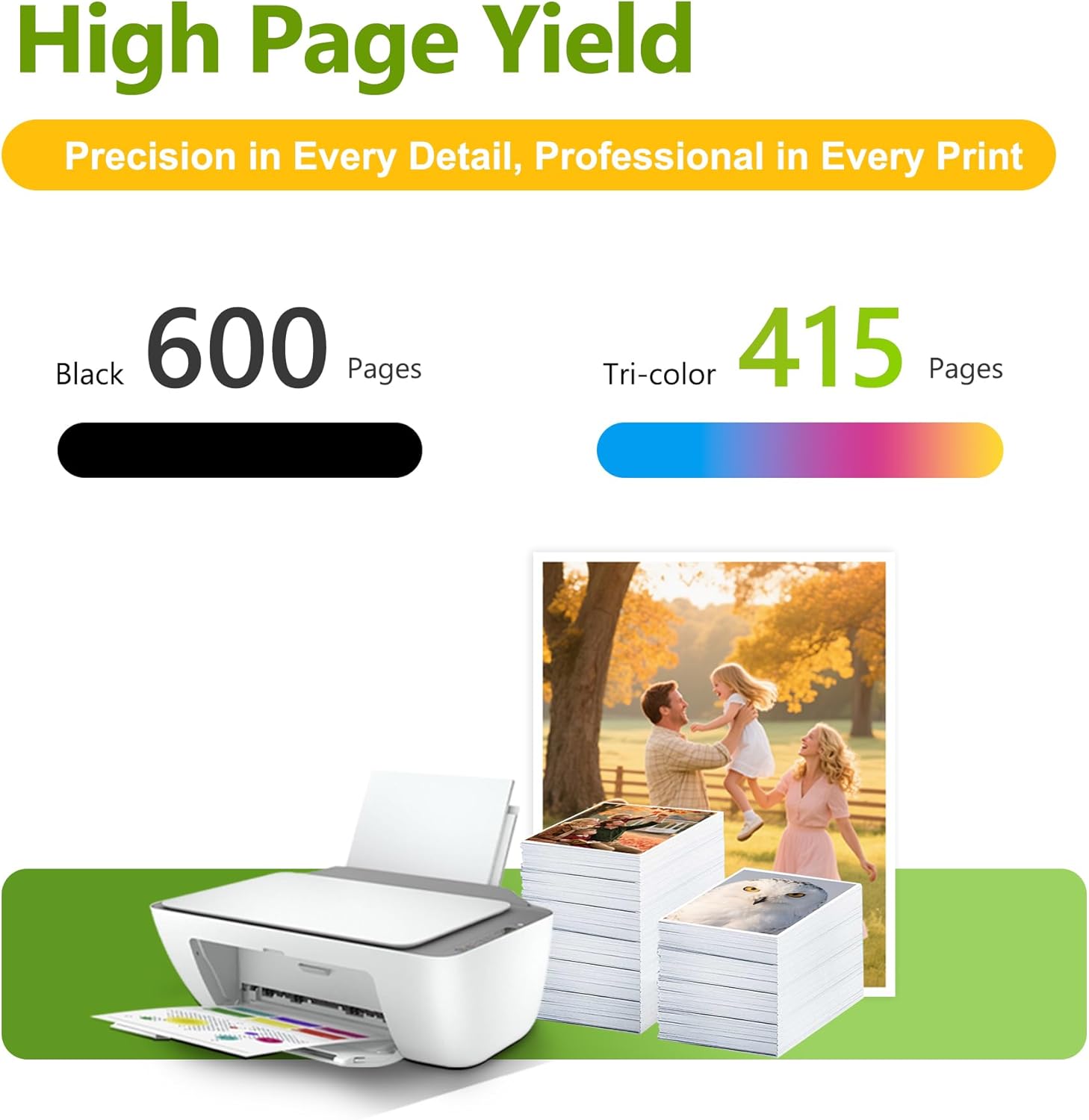 64XL Black and Color Ink Cartridge Combo Pack Replacement for HP 64 64XL Ink Cartridge for Envy Photo 7855 7858 7800 7100 7155 6255 7164 Inspire 7255e 7955e 7958e 7900e Tango Series Printer (2-Pack)