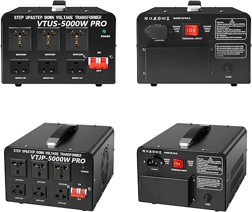 Miniatura 7 de Yinleader Convertidor de transformador de voltaje PRO de 5000 W, elevador de corriente alterna, 110 V120 V a 220 V240 V o 220 V240 V a 110 V120 V,