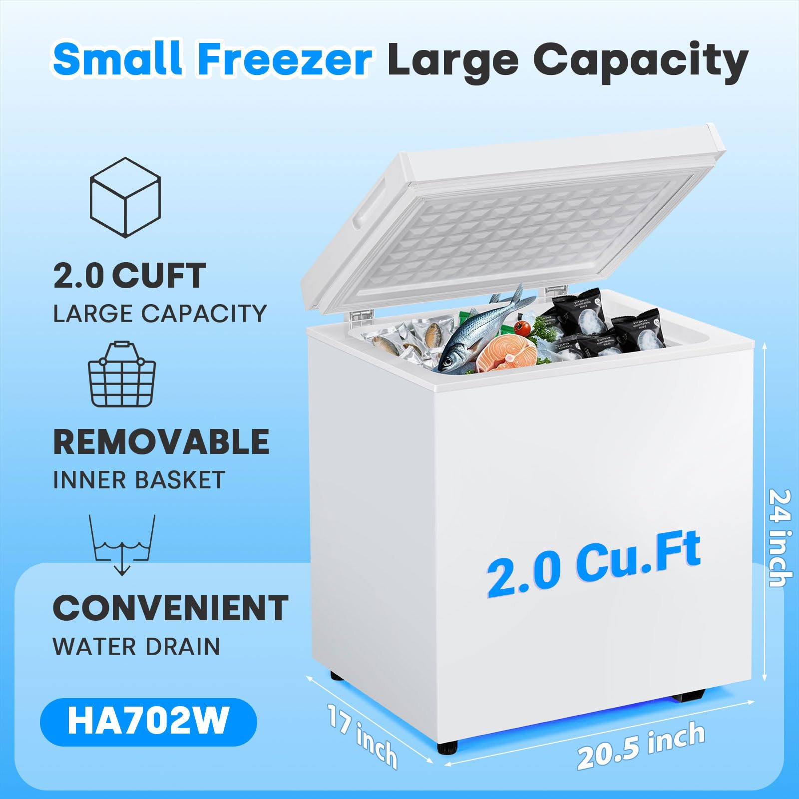 Stopsad 3.0 Cu.Ft Upright Freezer, Small Mini Freezer Hold Up to 85L with Adjustable 7 Thermostat & Removable Shelves, Compact Freezer with Reversible Door, Energy Saving for Home/Apartment/Garage on Fridge.com