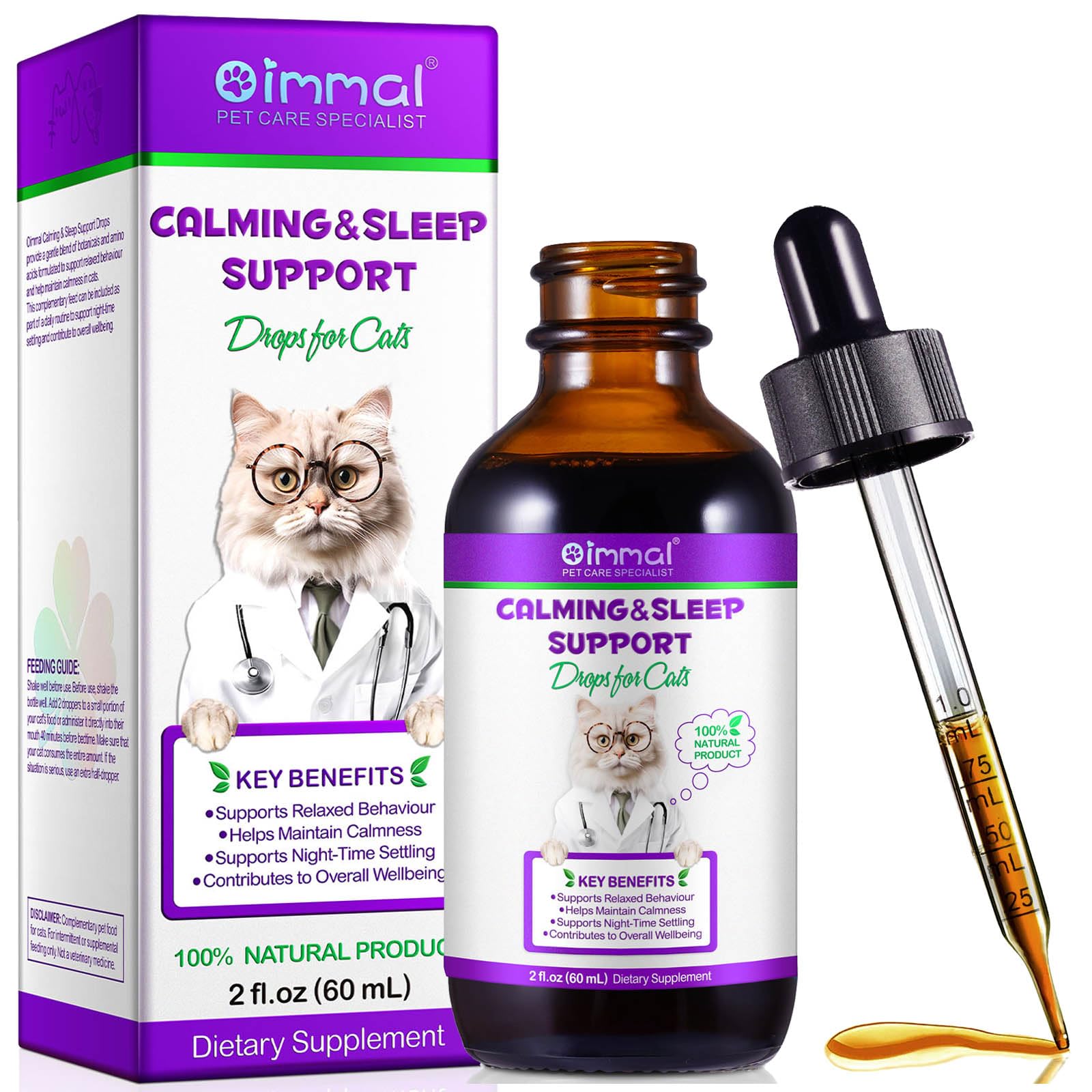 YijiaXingzhou Melatonin for Cats - Cat Melatonin, Liquid melatonin for Calming and Sleep Supplement, Deep Sleep Aid for Cat