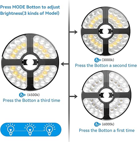 Miniatura 2 de Luces de sombrilla de patio 3 modos de iluminación inalámbricas 48 luces LED para exteriores luz de poste de sombrilla para patio sombrillas tiendas