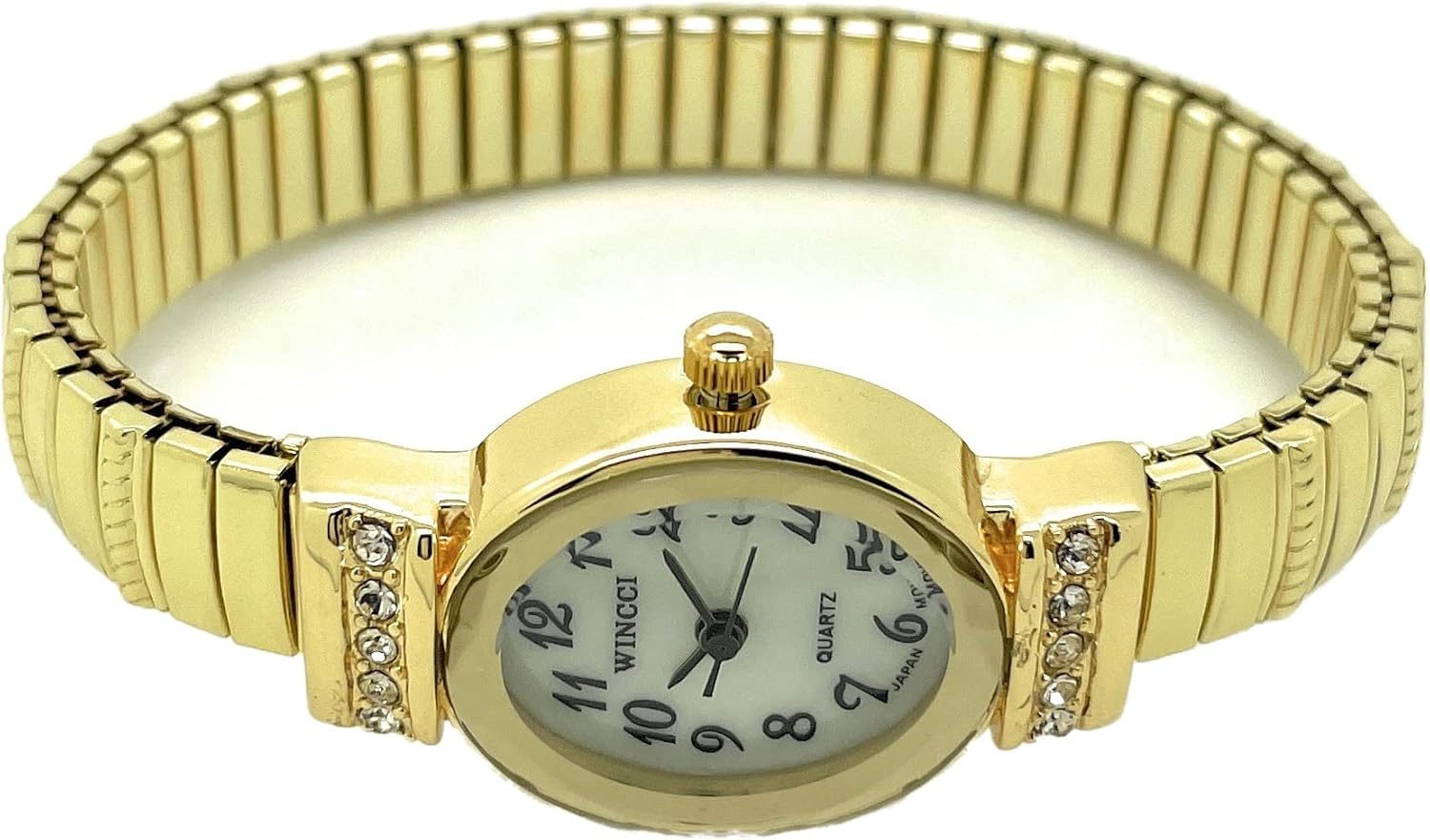 Ladies Elegant Classic Small Oval Stretch Elastic Band Analog Quartz Fashion Watch