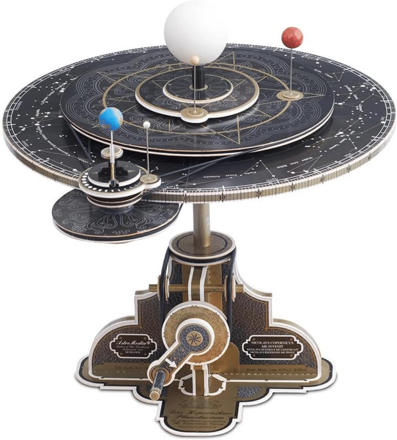 DIY Copernican Orrery with LED Sun & Planets | Solar System Model Construction Kit | Science Gifts for Teens & Adults Ages 15+