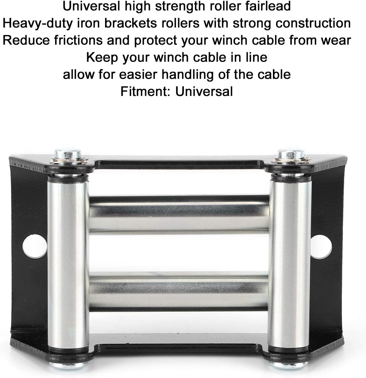 Aramox Winch Roller Fairlead, Universal Heavy Duty Winch Roller Fairlead Galvanize 110mm/4.3in Hole Distance with Strong Construction