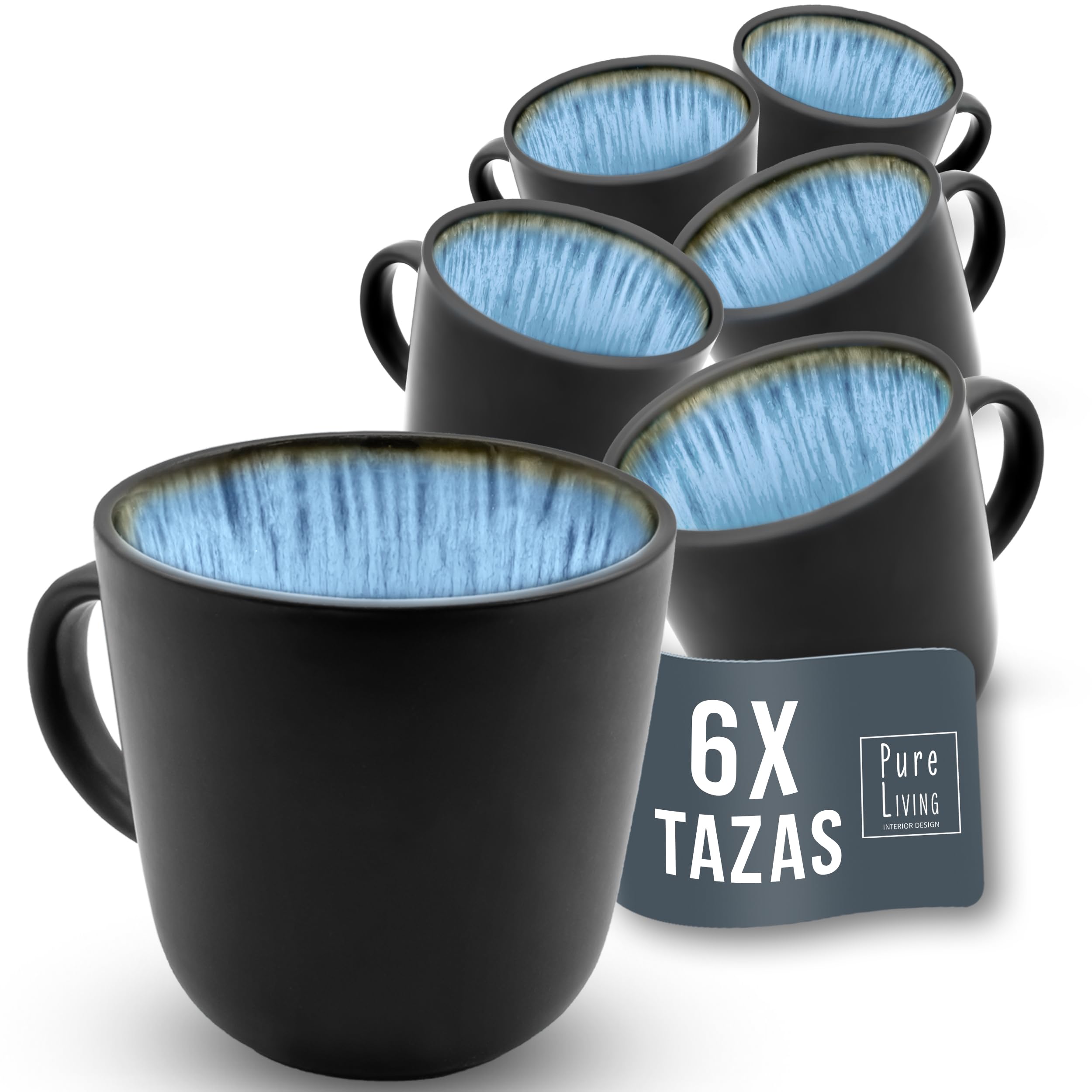 Juego de 6 platos hondos Ibiza – gres premium, resistente a los arañazos, apto para lavavajillas, microondas – Elegante juego de platos hondos – Platos de pasta hondos grandes – Pure Living vajilla — view 50