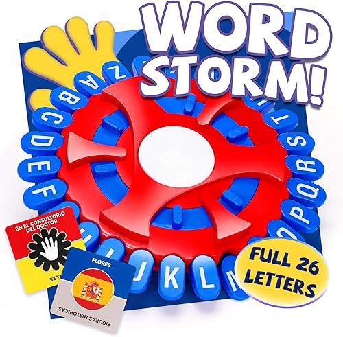 WORDSTORM Basta Juego De Mesa Español Think A Words Juego De Mesa Basta Juego De Mesa Basta En Español Juego Educativo Familiar para Reuniones y