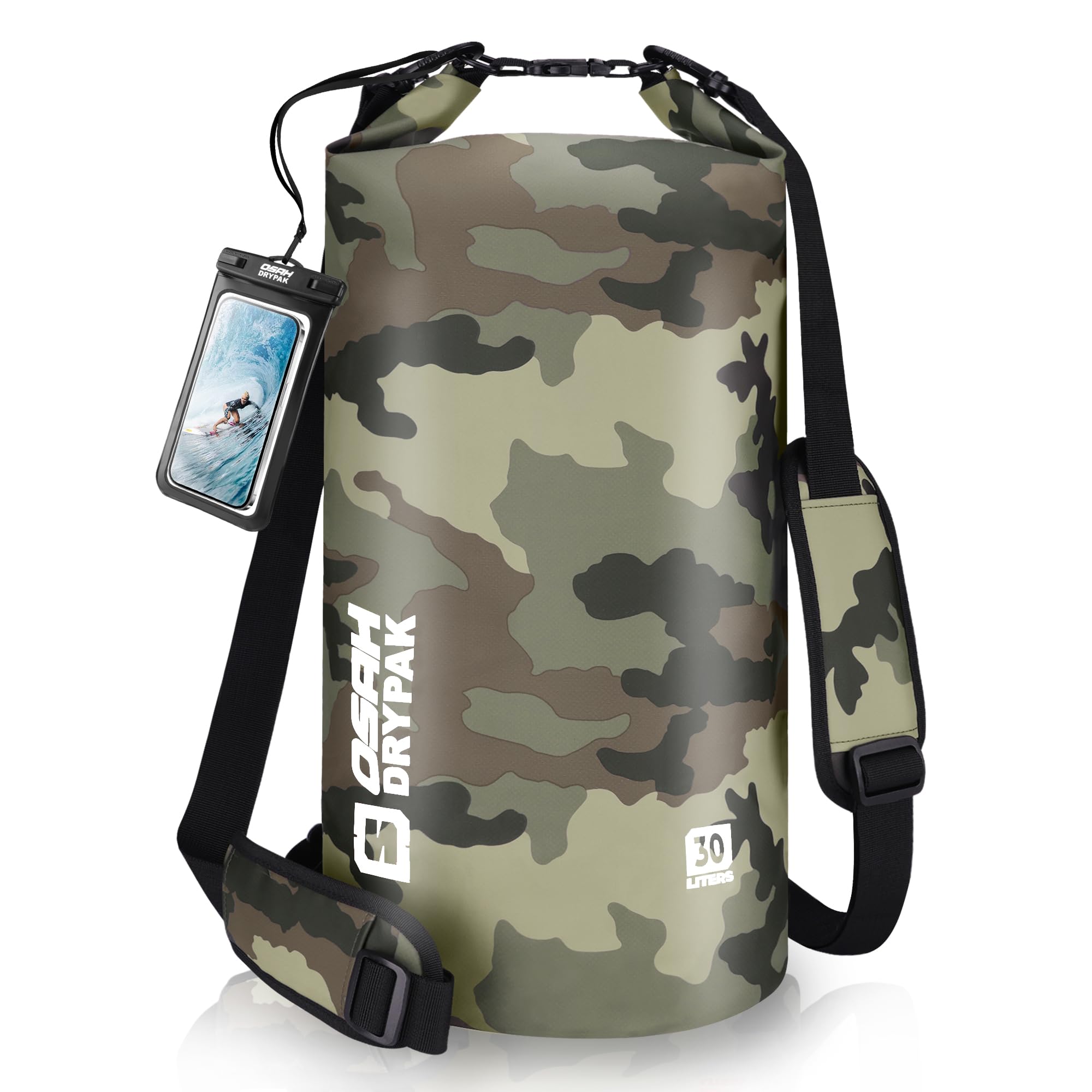Waterproof Dry Bag, 5L/10L/20L/30L/40L Roll Top Lightweight Storage Backpack with Phone Case for Women &amp; Men, Floating Waterproof Sack for Travel, Swimming, Kayaking, Paddle Board, Camping &amp; Beach