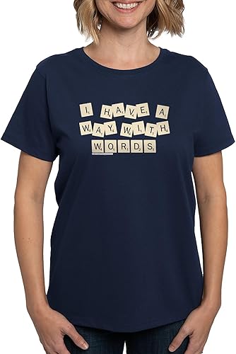 CafePress Scrabble Way with Words - Camiseta de algodón para mujer