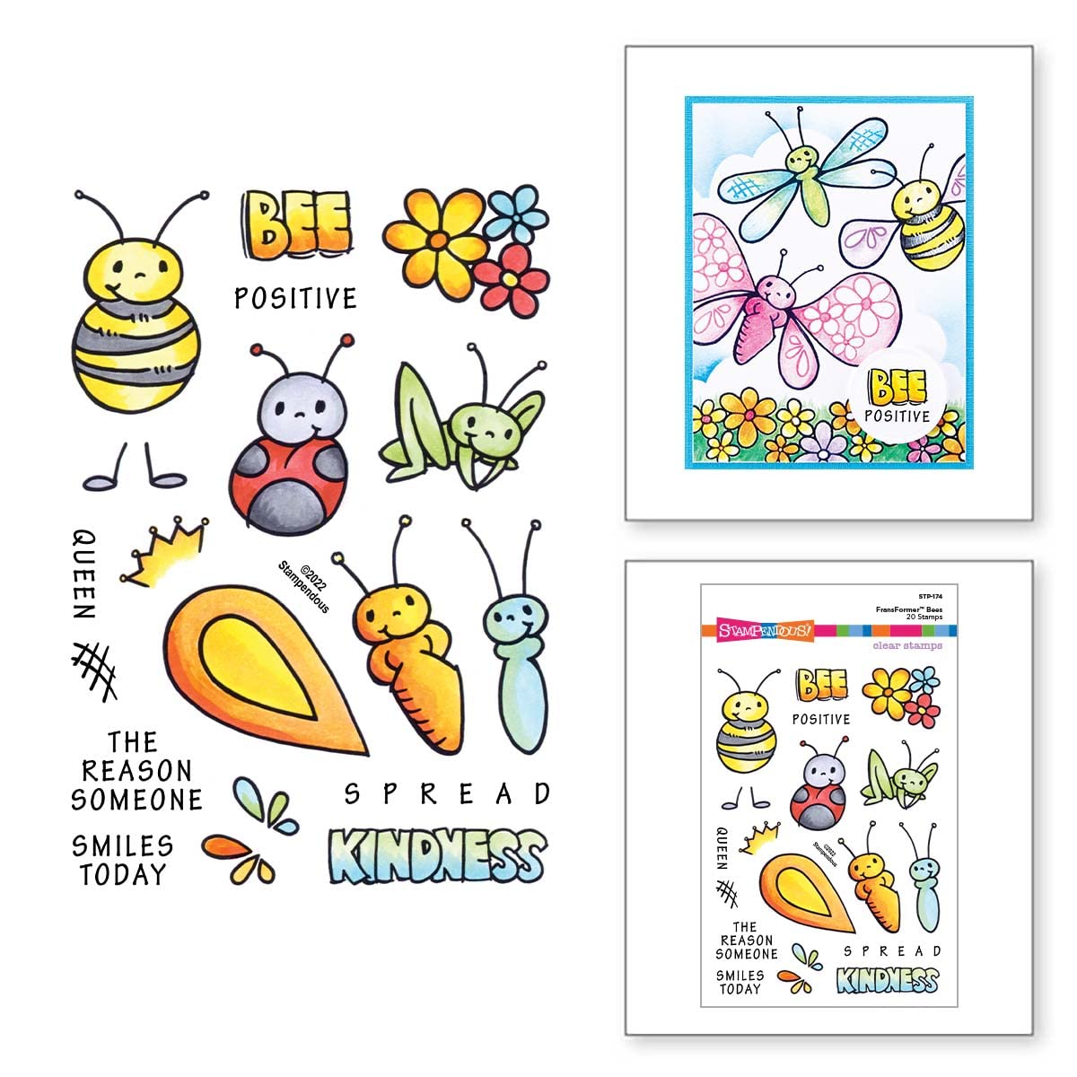 Spellbinders Stampendous FransFormer™ Bees Clear Stamps, Grey