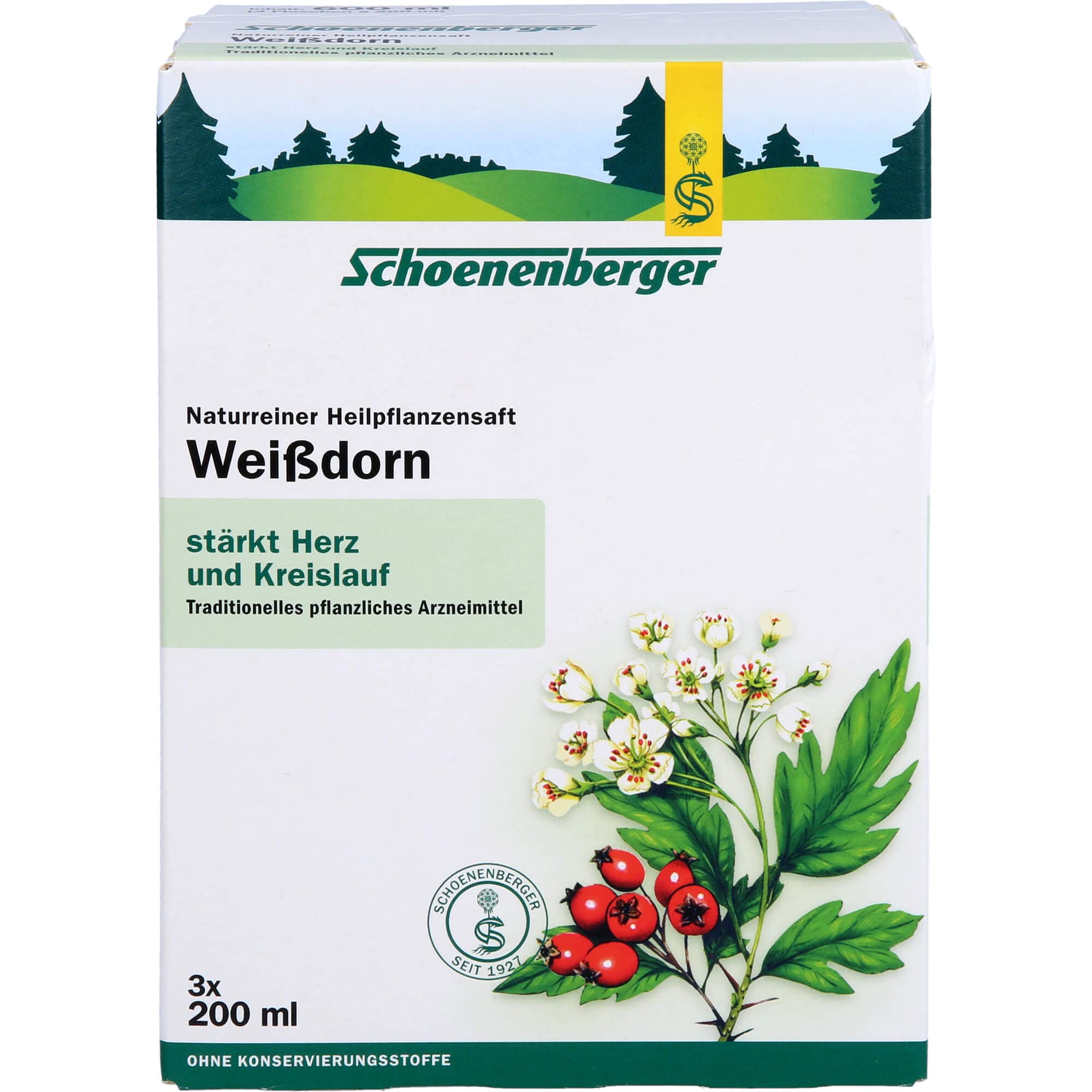 weissdorn jus Schoenenberger, 3 x 200 ml