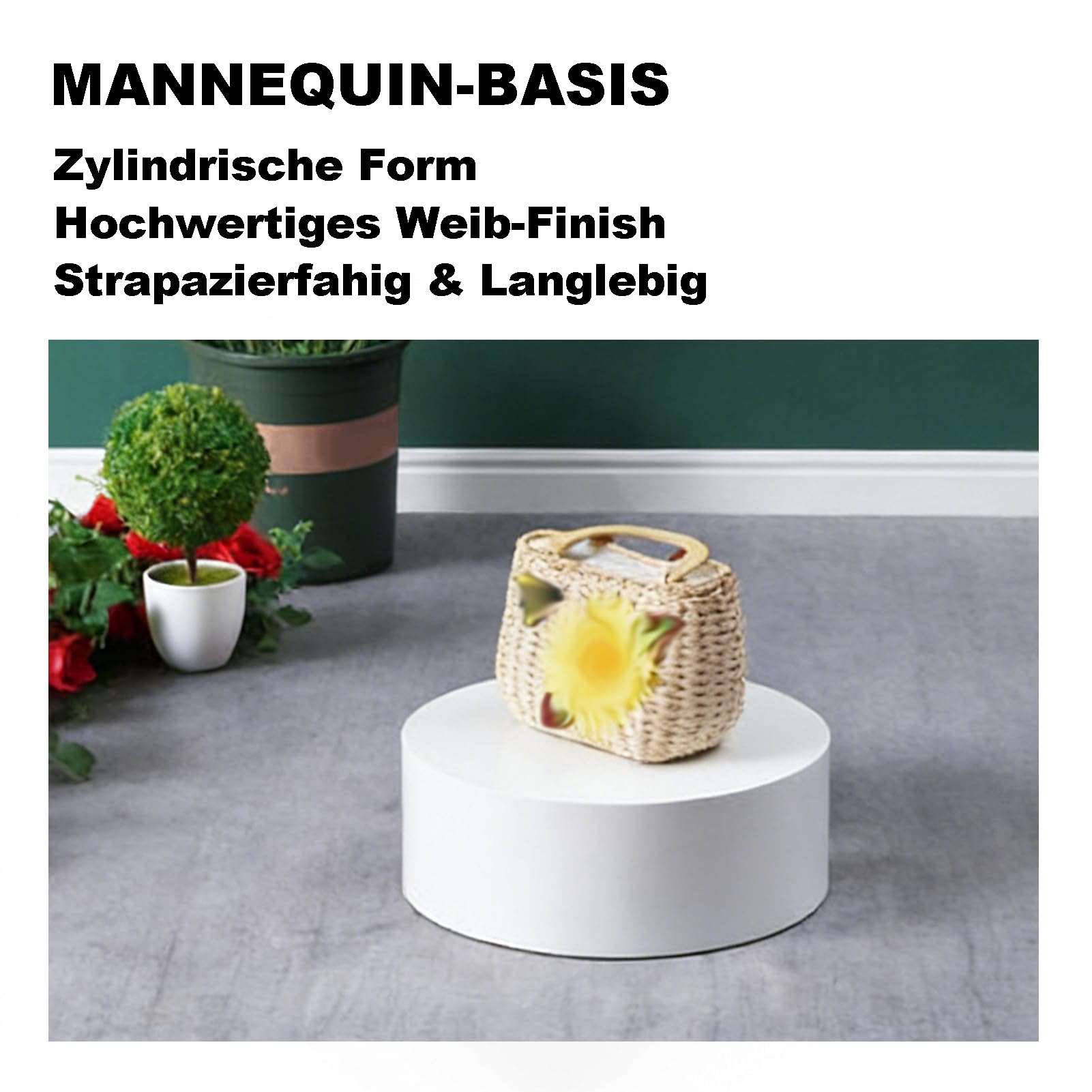 HJZALMI Pedestal Cilíndrico Redondo Expositor 40x20cm | Pedestal Cilíndrico Alta Densidad, Soporte Multifunción Tiendas, Bodas, Fotografía, Zapatos, Bolsas, Pasteles Y Joyas