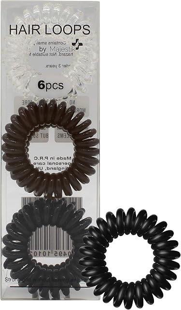 Hair Loops- 6Pcs Spiral Hair Ties No Crease Elastic Ponytail Holders Phone Cord Traceless Hair Bobble Ring, Rubber Bands Suitable for All Hair Types