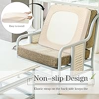 Vista 5 de Newwiee 8 piezas de fundas para cojín de patio, fundas de cojín elásticas de repuesto para muebles de patio, sofá o sofá cama, fundas protectoras