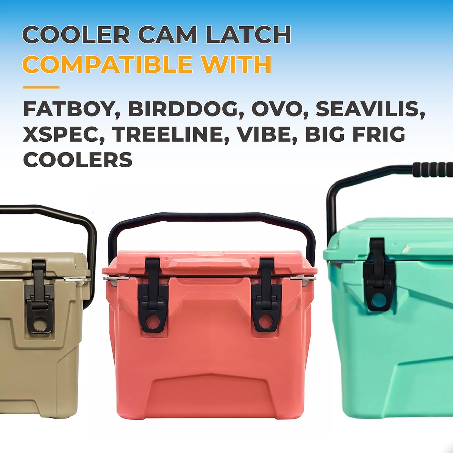 Cooler Cam Latch Fit for Fatboy,Bird Dog,OVO,Seavilis,Xspec,Treeline,Vibe,Big Frig Coolers,Cooler latches Replacement Parts for Treeline, Replacement Rotomolded Cooler Cam Latch Assembly